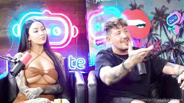 Lillian Phillips in skimpy top on Pillow Talk with tattooed guy