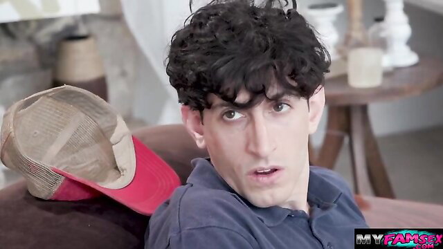 Lauren Phillips catches stepson with curly hair on couch