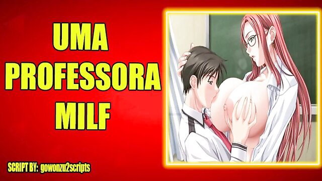 Redhead anime MILF professor titfucks student POV, lilimaiores hentai