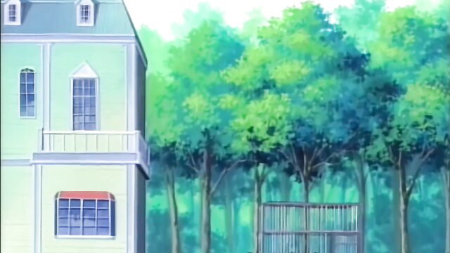 Haitoku no Shoujo Ep.1 anime hentai girl outside mansion with trees