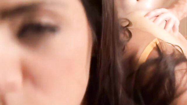 Hot curvy babe with big tits in intense closeup sex action