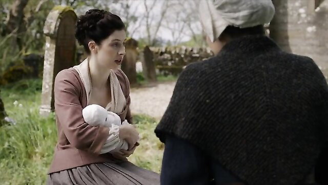 Hermione Corfield sexy lactation scene Outlander Blood Of My Blood nude tits