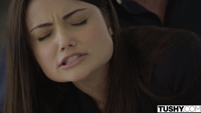 Adria Rae closeup aroused face in hot student-teacher sex scene