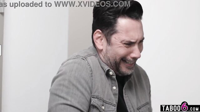 Stepdad laughing with virgin 18yo teen stepdaughter in taboo devirginization scene