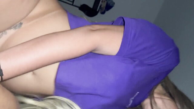 Hot blonde big ass fucked by hung Baiano guy in purple top