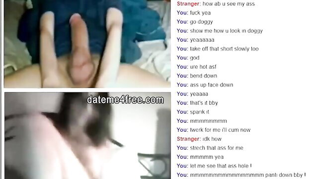 Amateur girl bends over showing shaved pussy and ass in doggy on fuck chat