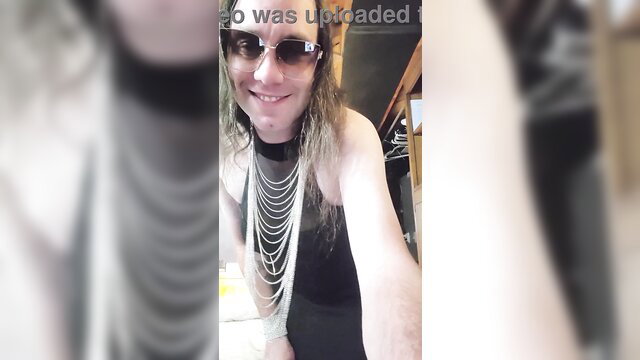 Jade models fresh underpants in sexy black dress and pearl necklace selfie