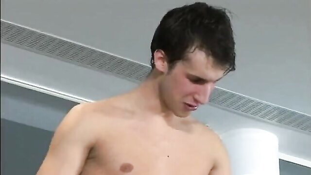 Horny Friends 543: Hot young guy nude in gym, lean muscular body teasing