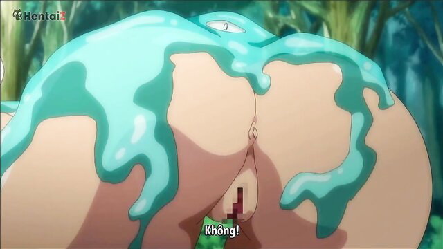Meltys Quest hentai girl with huge ass covered in green slime, pussy exposed