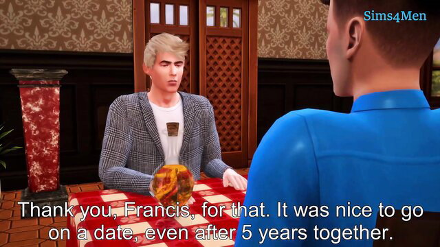 Aston and Francis on romantic Sims 4 date after 5 years, Sims4Men