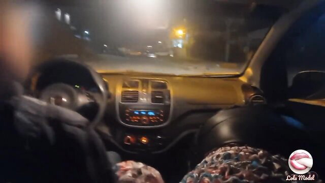 Lola Model in car threesome with husband & friend, public amateur fun