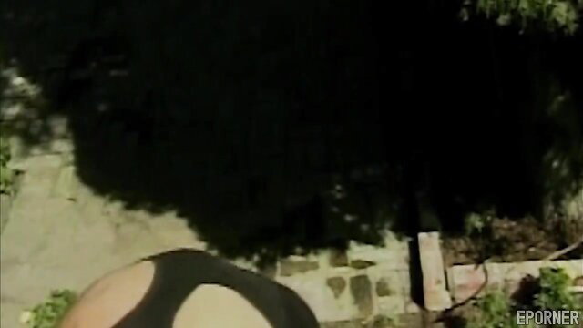 Big Titty Redhead Bent Over for Outdoor Pussy Fuck Closeup