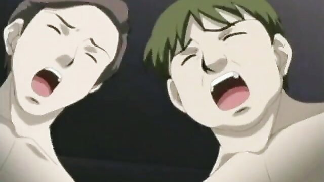 Hentai mom and green-haired guy screaming in ecstasy gangbang