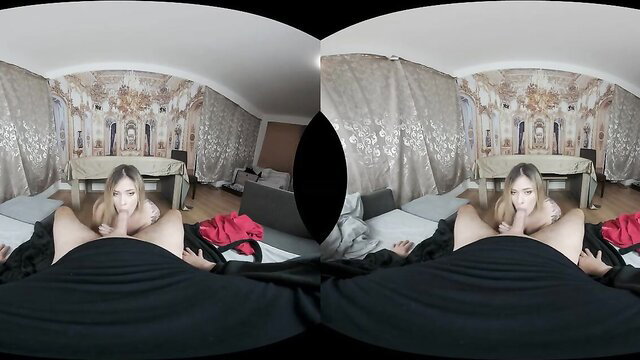 Blonde babe sensual lingerie striptease POV closeup