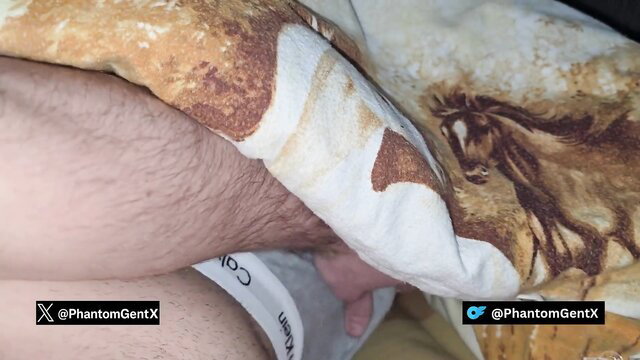 PhantomGentX hairy thigh in Calvins on naughty morning wake up pillow