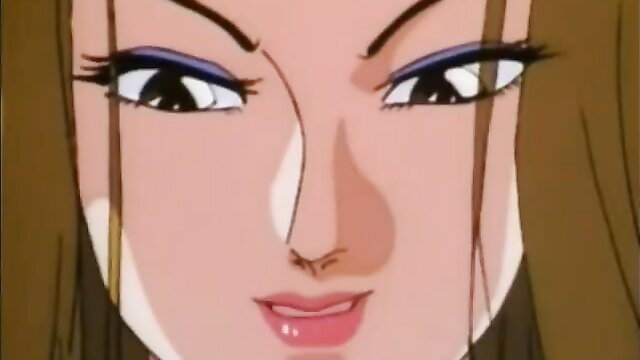 Closeup of stunning anime girl's seductive eyes and glossy lips