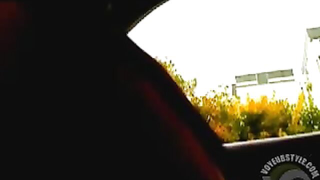 Nude goddess fully exposed in car, amateur public flashing