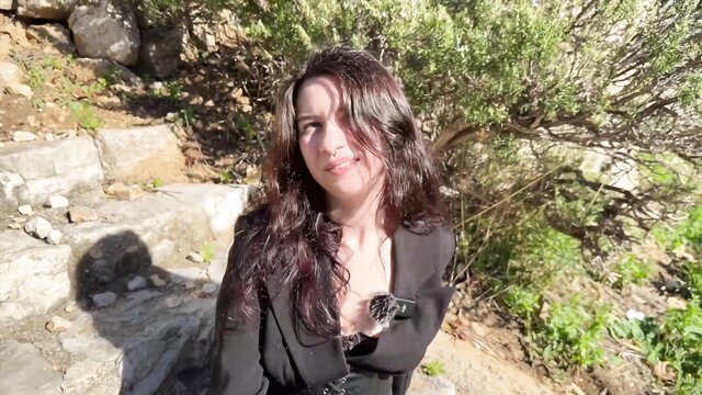 Ayori 21yo from Poitiers in blazer on rocky hill outdoors