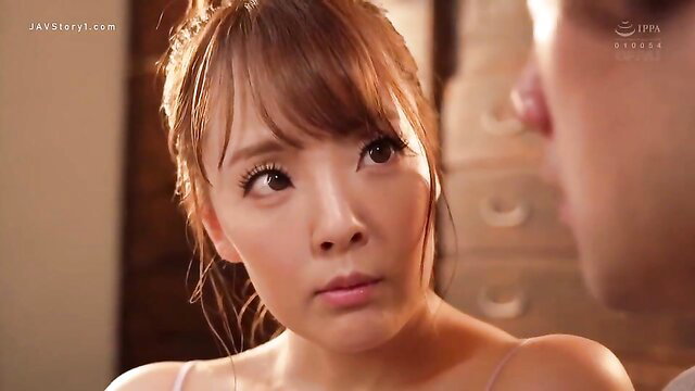 Busty Asian JAV bombshell in lingerie closeup gaze