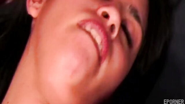 Closeup of smirking spic MILF face in retro interracial porn