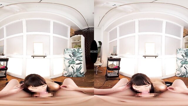 Asian nude teen amateur lying spread legs VR video