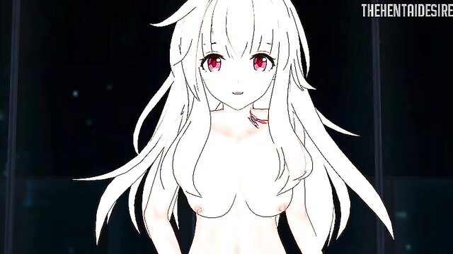 POV Clara white-haired Honkai Star Rail hentai nude smiling tease