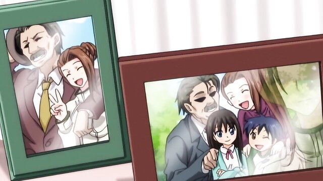Fela Pure Mitarashi family photos: smiling anime mom, kids, suited dad