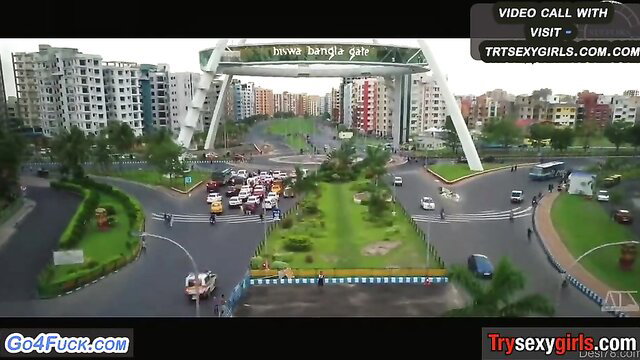 Traffic jam aerial view at Thana Bangla Gate with TrySexyGirls watermark