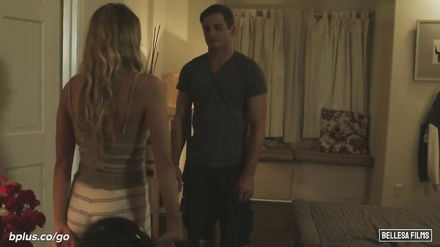 Khloe Kapri in tank top and shorts grabbed by man Bellesa Films