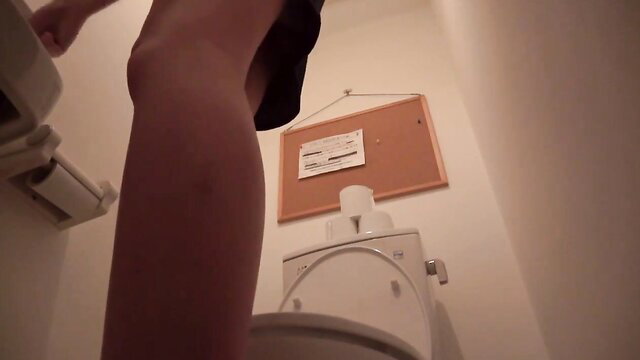 Hot babe POV legs spread in Japanese massage toilet surprise sex