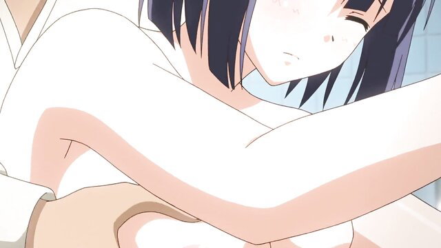 Oni Chichi 2 anime girl nude blushing closeup, hentai softcore tease