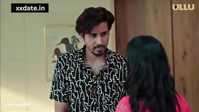 Indian MILF in pink dress flirts with handsome man in erotic scene