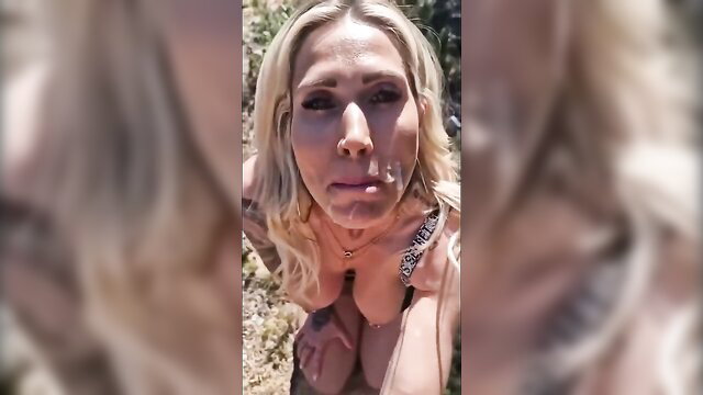 French Milf Diamanta POV closeup tits tease outdoors
