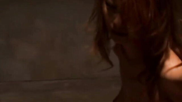 Rei Aoki seductive closeup, red hair Asian babe in kinky pose