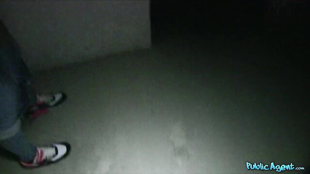 Tiffany Shine pink sneakers closeup Public Agent cash sex