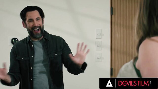 Codi Vore smiles excitedly with busty Codi in wild caught passion