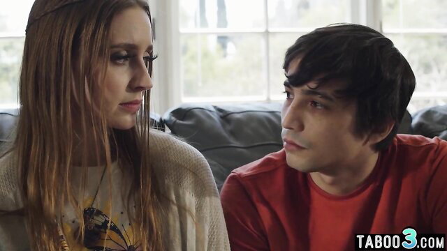 Laney Grey with boyfriend and counselor on couch