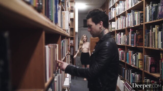 Karla Kush topless in library with Small Hands, intense passion