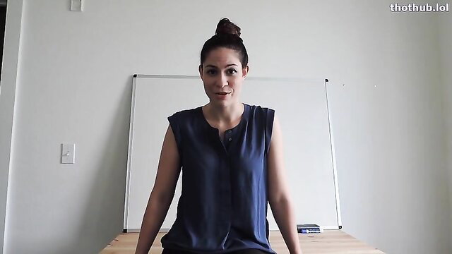 Ashley Alban in tight top, seductive smile as horny TA