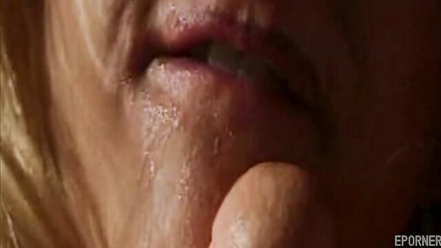 Raquel Devine closeup lips and finger tease, vintage lesbian sex
