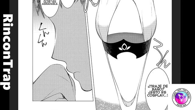 Rincon Trap cosplay shemale in lingerie closeup, sexy pose