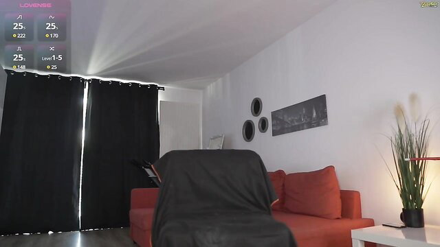 Amateur cam girl teases in red lingerie on live chat stream