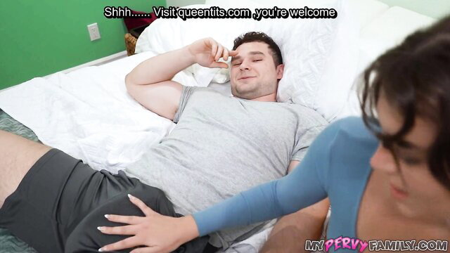 Selina Bentz gropes stepbro's bulge in bed, goody two shoes stepsis