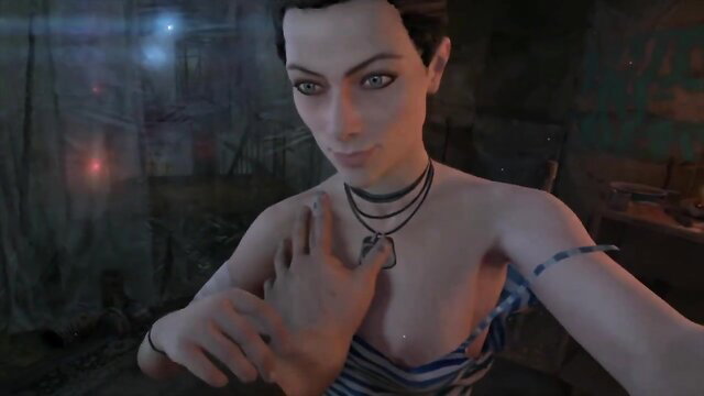 Metro Last Light nude elf babe with black hair teasing tits closeup