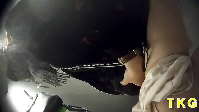 Japanese woman spied in toilet peeing, close-up arm and crotch view