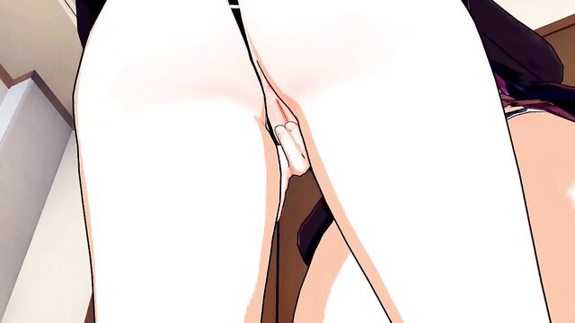 Anime hentai big tit sisters fuck virgin brother closeup