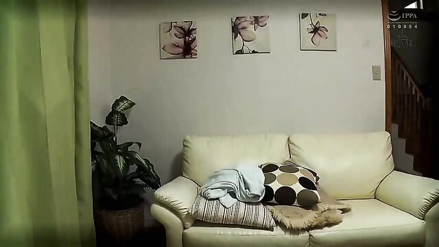 Big tits married woman in a living room