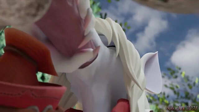 Freya white horse furry gives deep oral POV to save friends