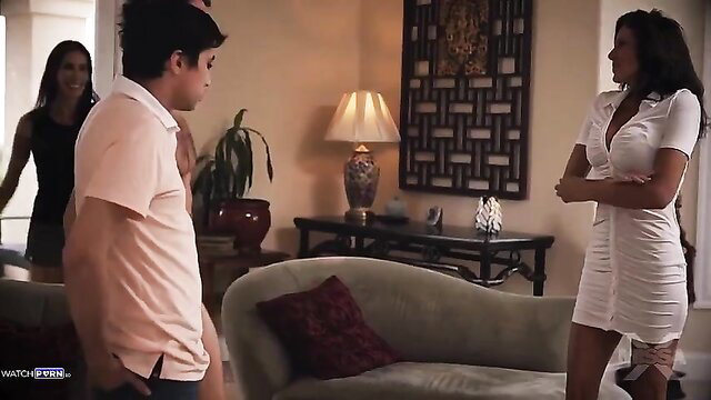 Madison Morgan in tight white dress with Alex Jones wife swap tease