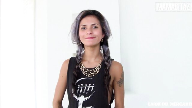 Petite Laura Montenegro smiling in tank top and braids, MAMACITAZ